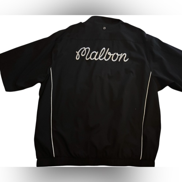 Malbon Other - New Malbon Golf Mens Script Windshirt Black  size L  Quarter Zip Pullover S/S